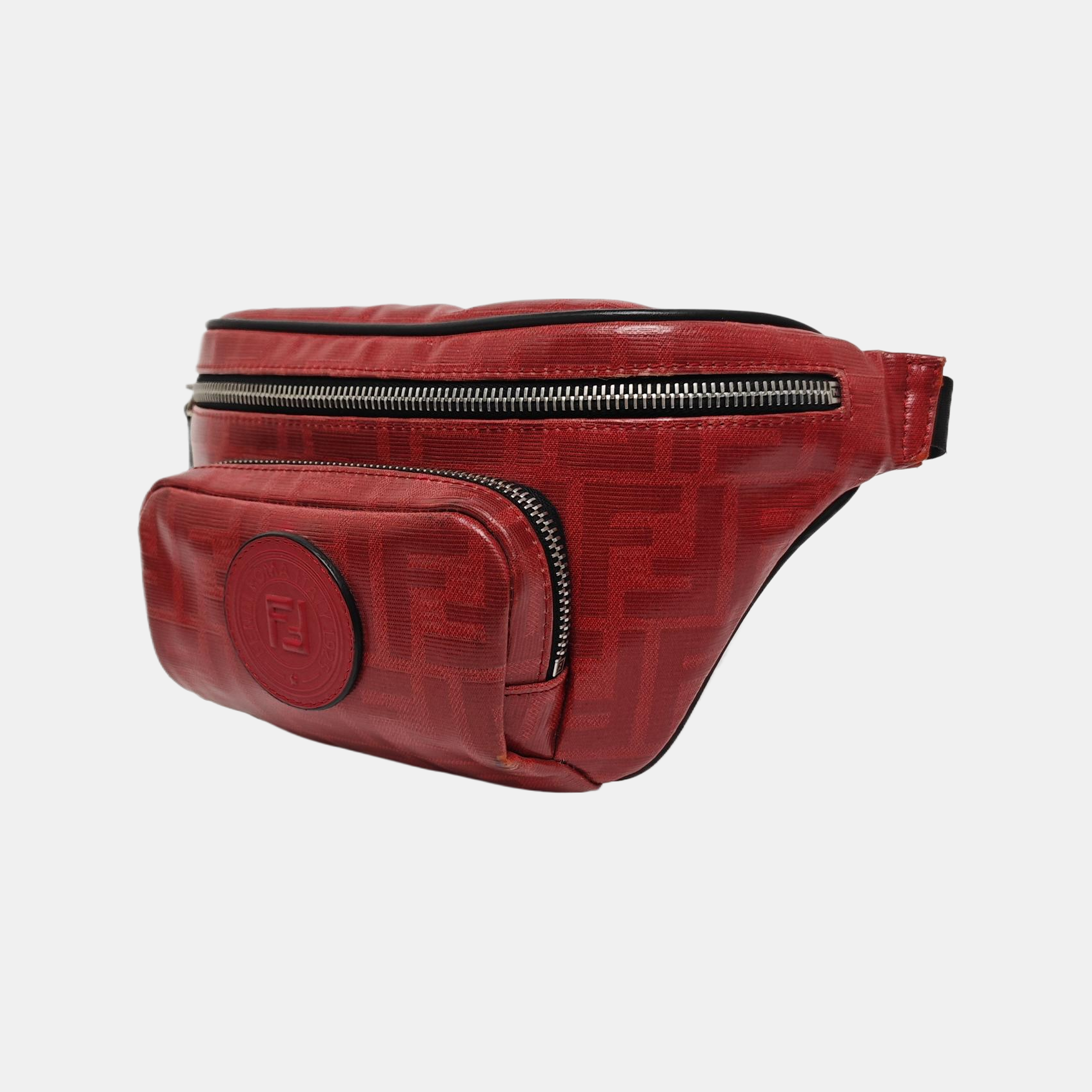 Coated Canvas Belt Bag Red