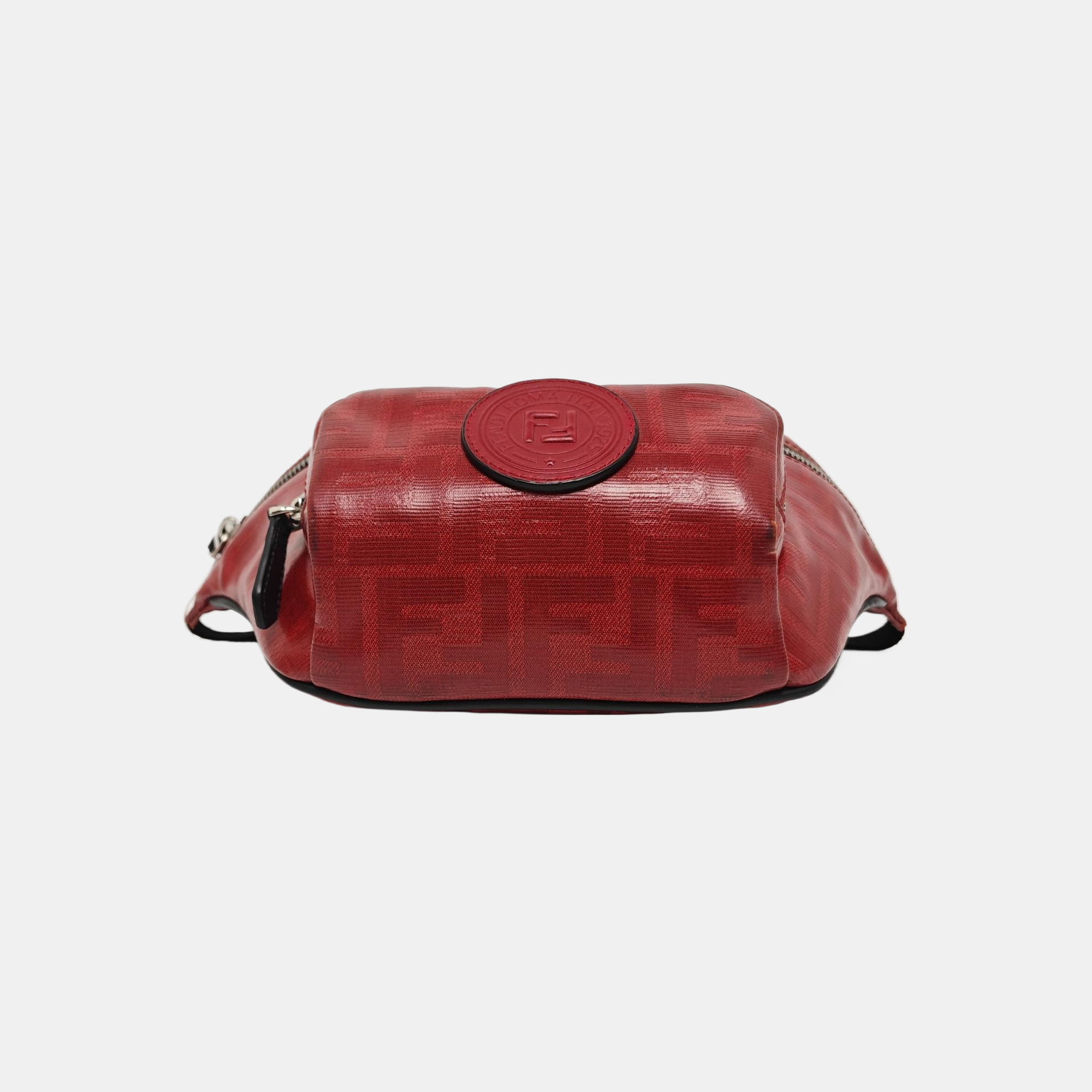 Coated Canvas Belt Bag Red