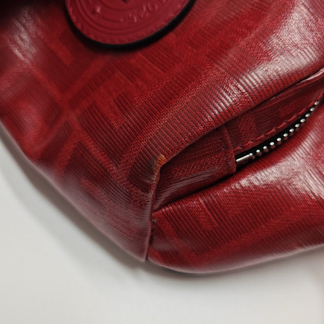 Coated Canvas Belt Bag Red