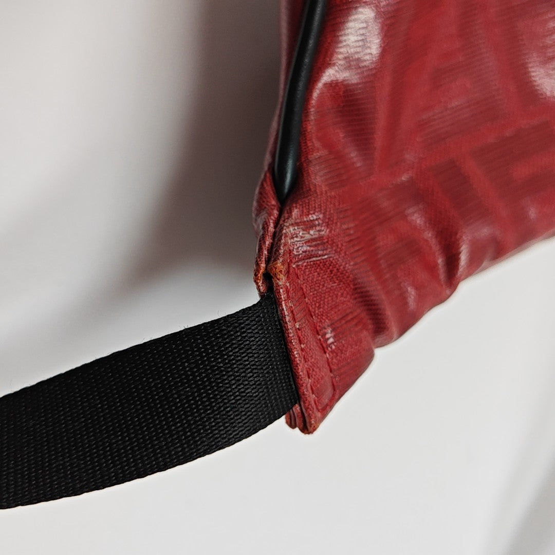 Coated Canvas Belt Bag Red