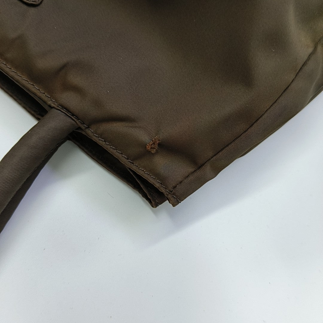 Nylon Tote Bag Brown