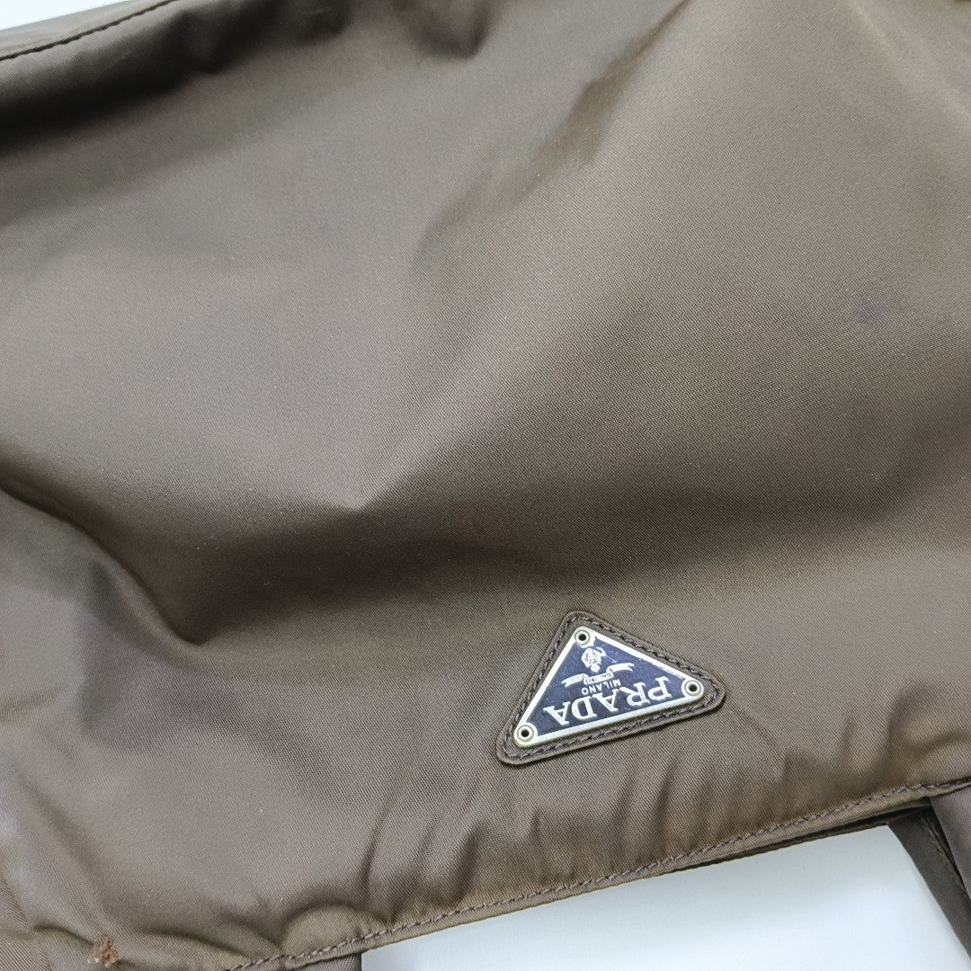 Nylon Tote Bag Brown