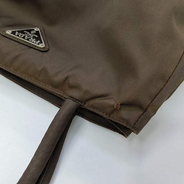 Nylon Tote Bag Brown
