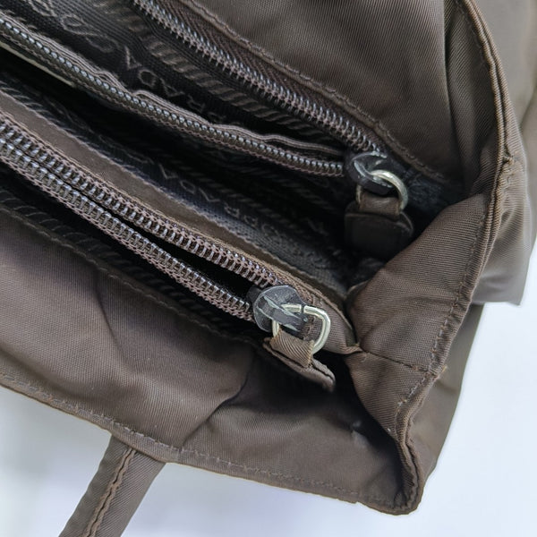 Nylon Tote Bag Brown