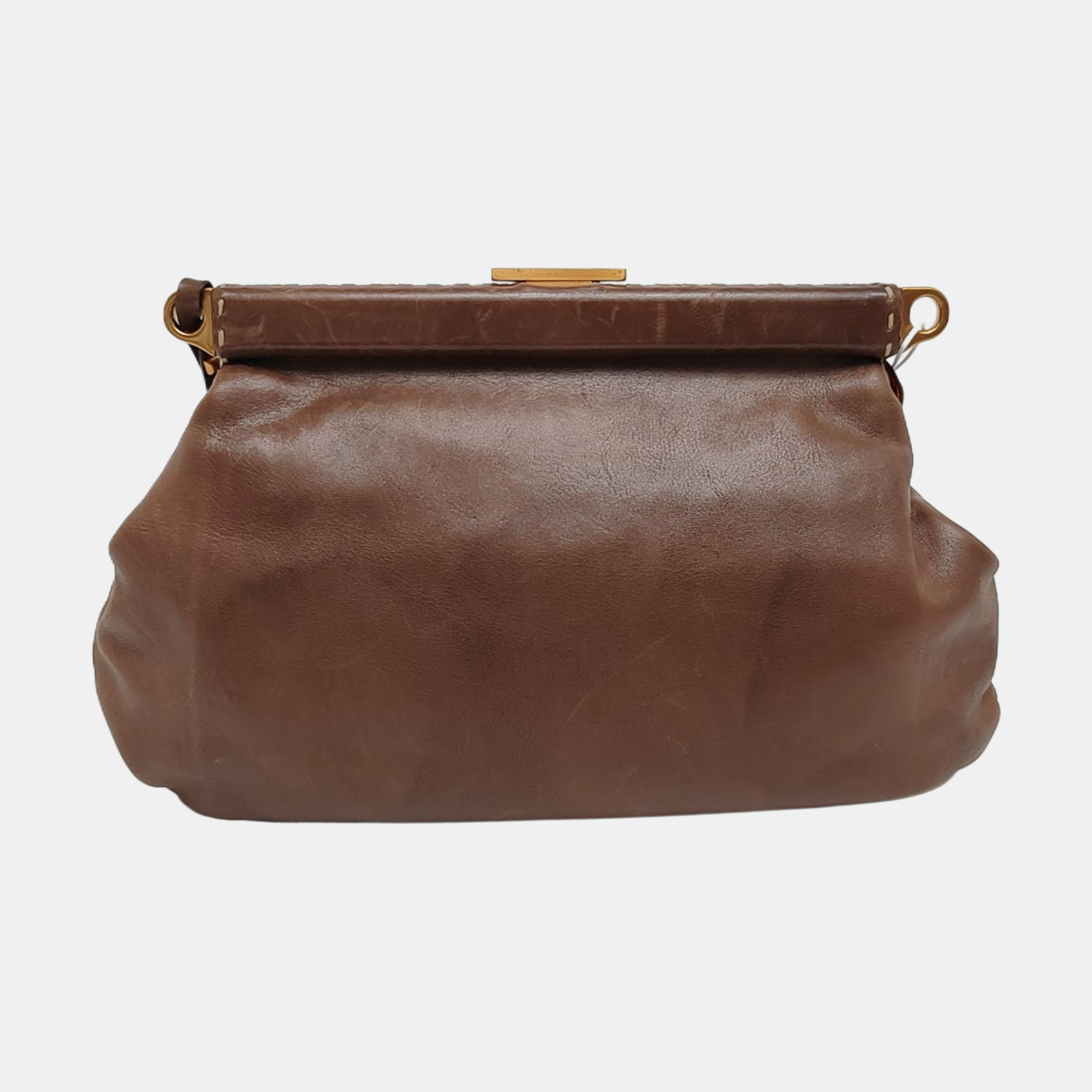 Calfskin Shoulder Bag Brown