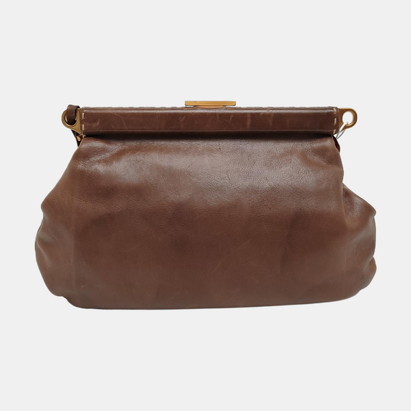 Calfskin Shoulder Bag Brown