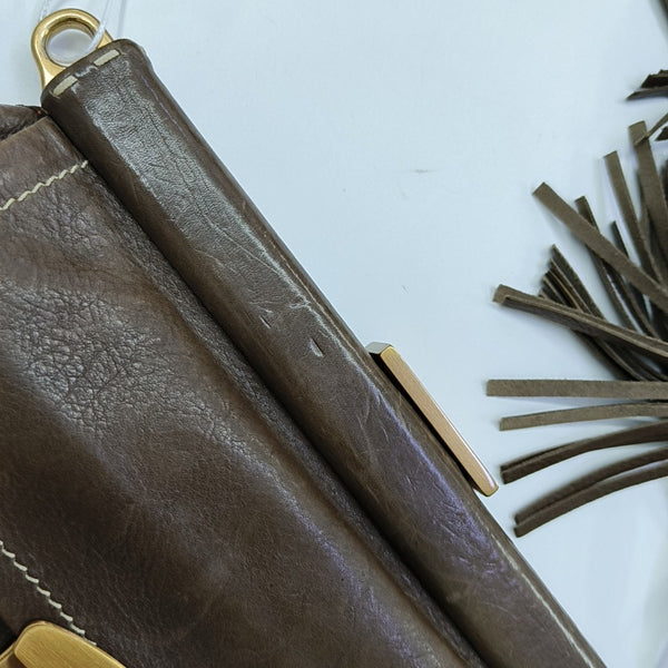 Calfskin Shoulder Bag Brown