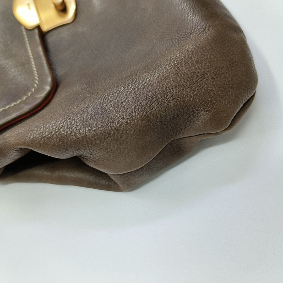 Calfskin Shoulder Bag Brown
