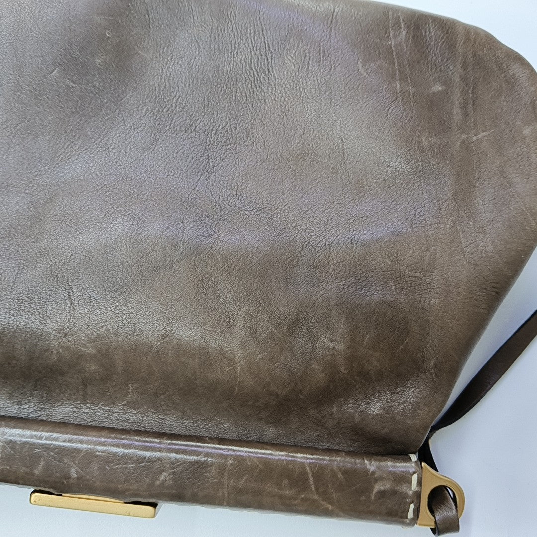 Calfskin Shoulder Bag Brown
