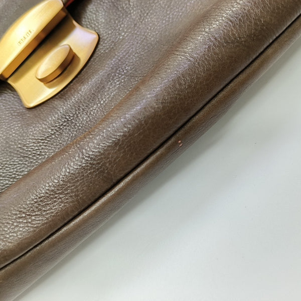Calfskin Shoulder Bag Brown