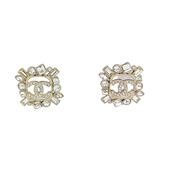 Authenticated pre-owned  CC Stud Gold-tone Metal Earring - Earrings at Looply