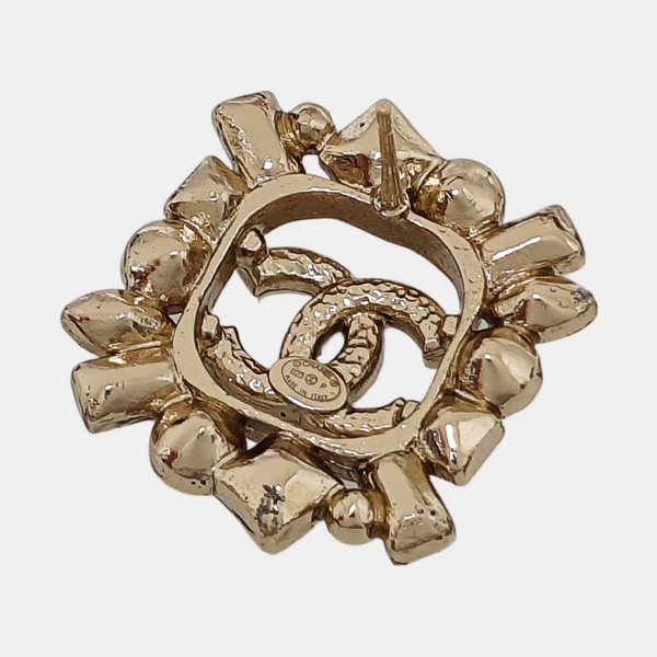 Authenticated pre-owned  CC Stud Gold-tone Metal Earring - Earrings at Looply