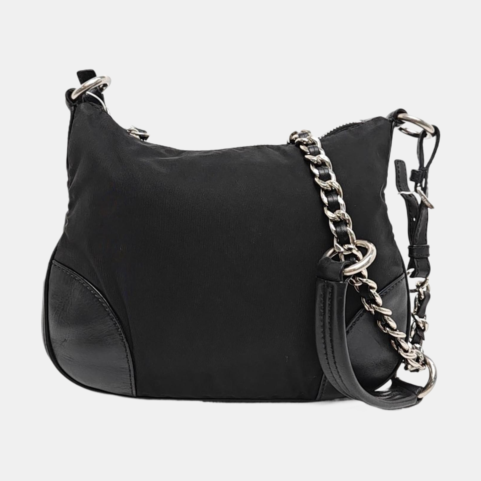 Nylon Shoulder Bag Black