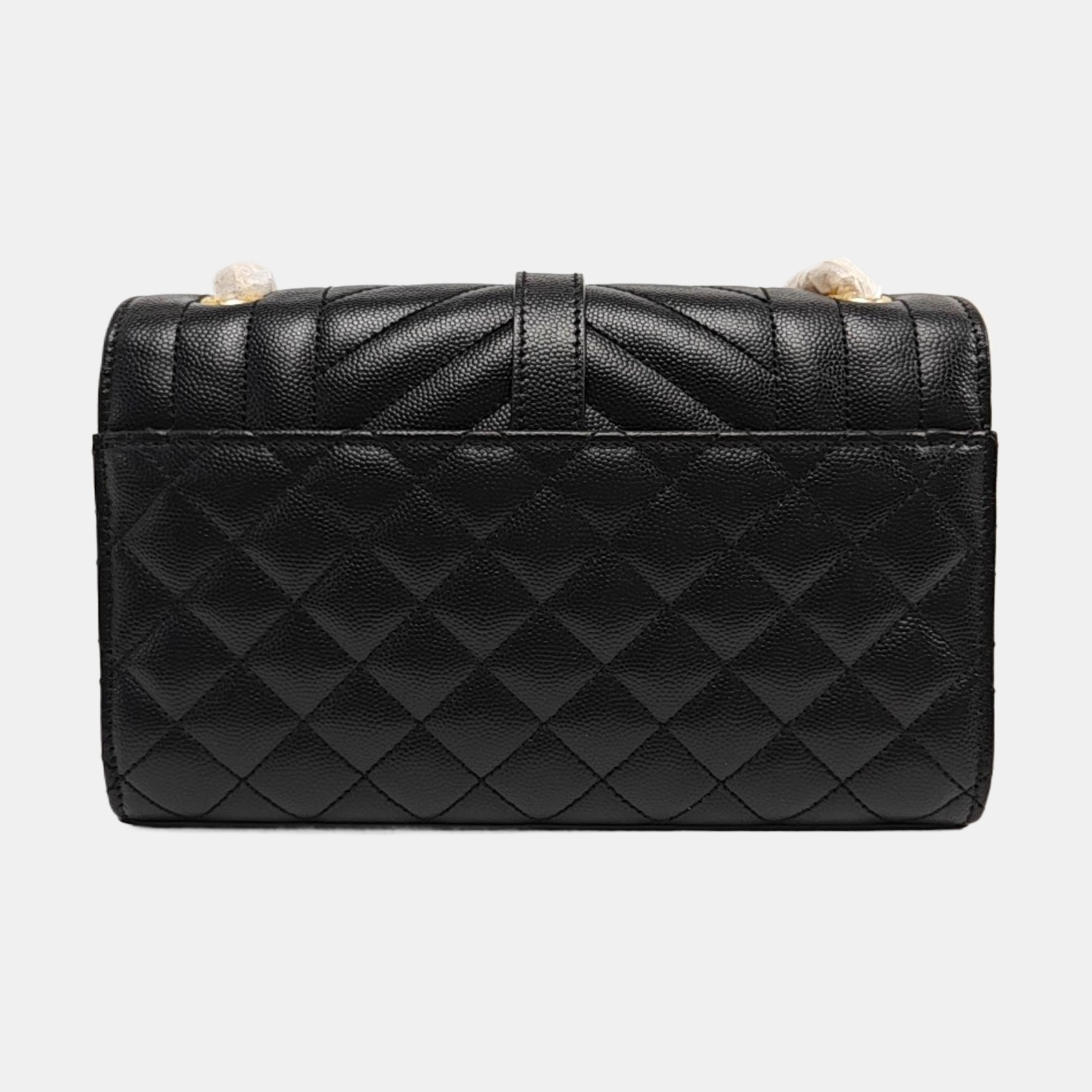ENVELOPE Small Chevron Calfskin Black