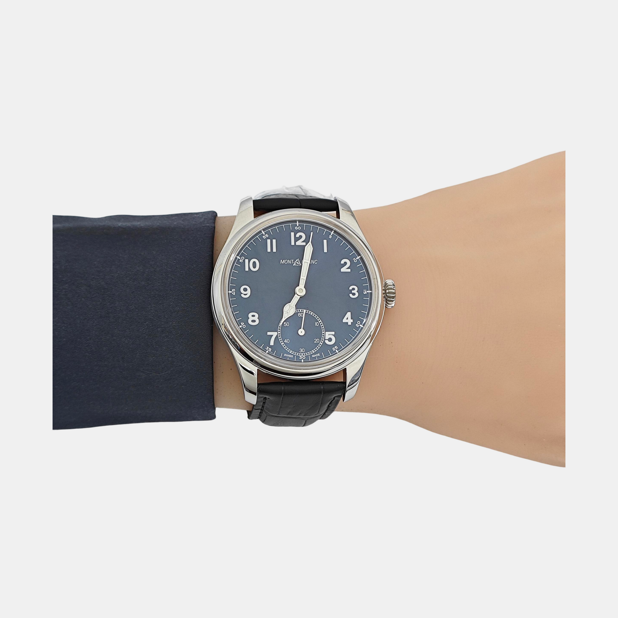 1858 44mm Blue Manual Wind Watch