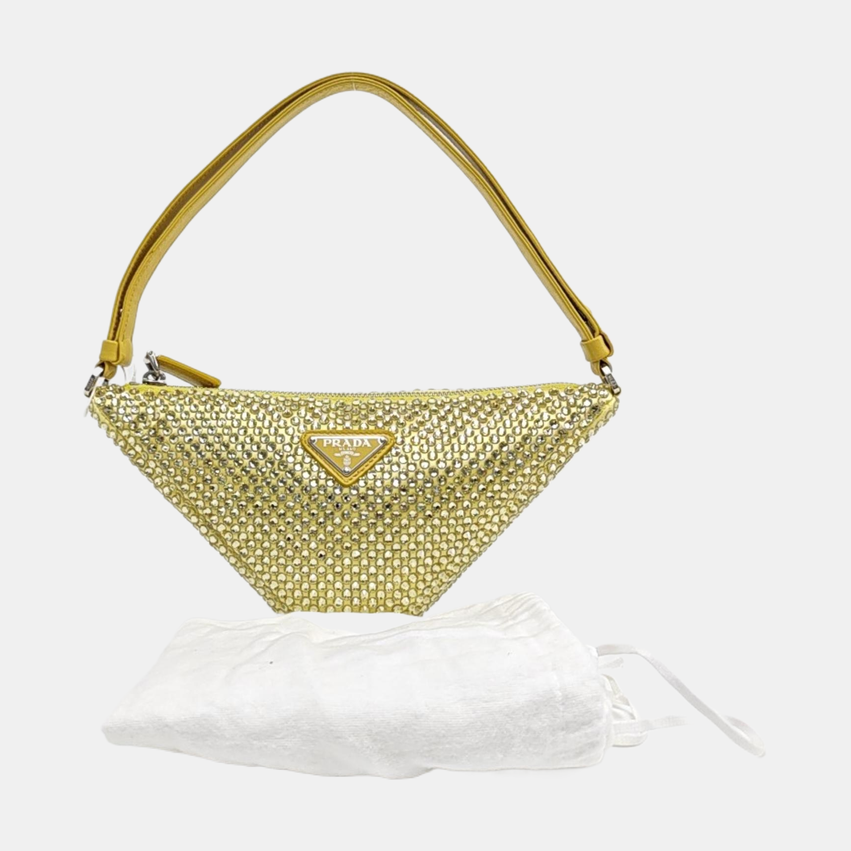 Satin Top Handle Bag Yellow