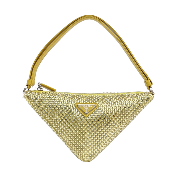 Satin Top Handle Bag Yellow