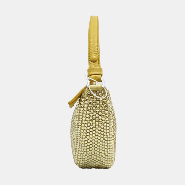Satin Top Handle Bag Yellow