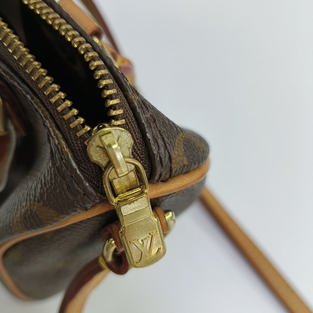 SPEEDY Nano Monogram Coated Canvas Brown