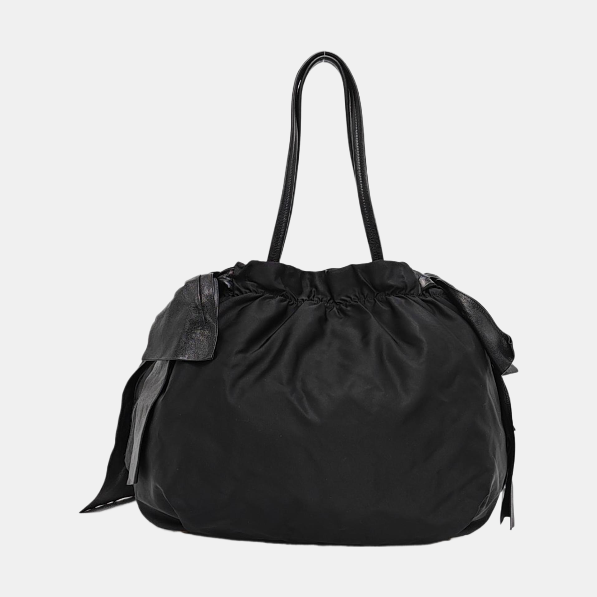 Nylon Top Handle Bag Black