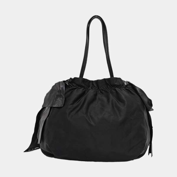 Nylon Top Handle Bag Black