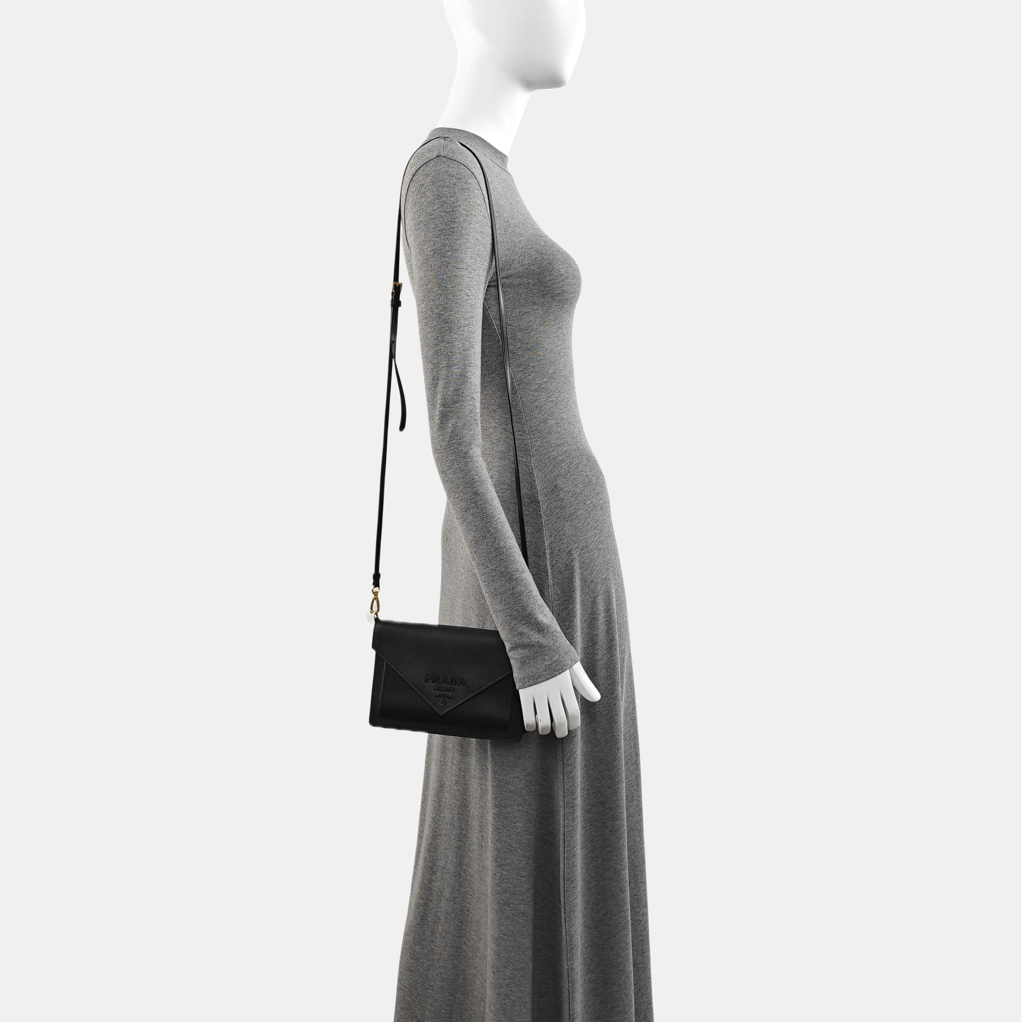 Calfskin Shoulder Bag Mini Black
