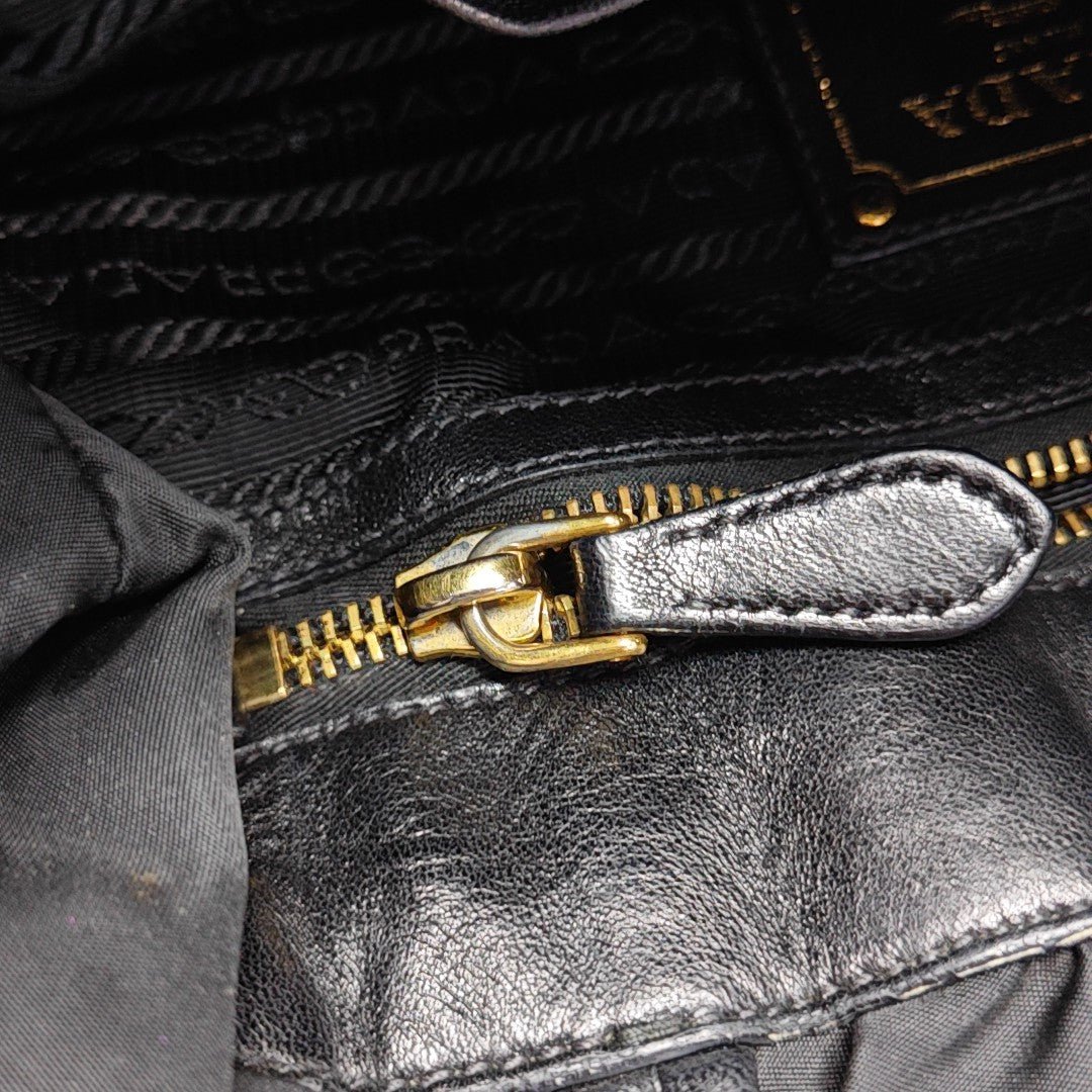Nylon Top Handle Bag Black