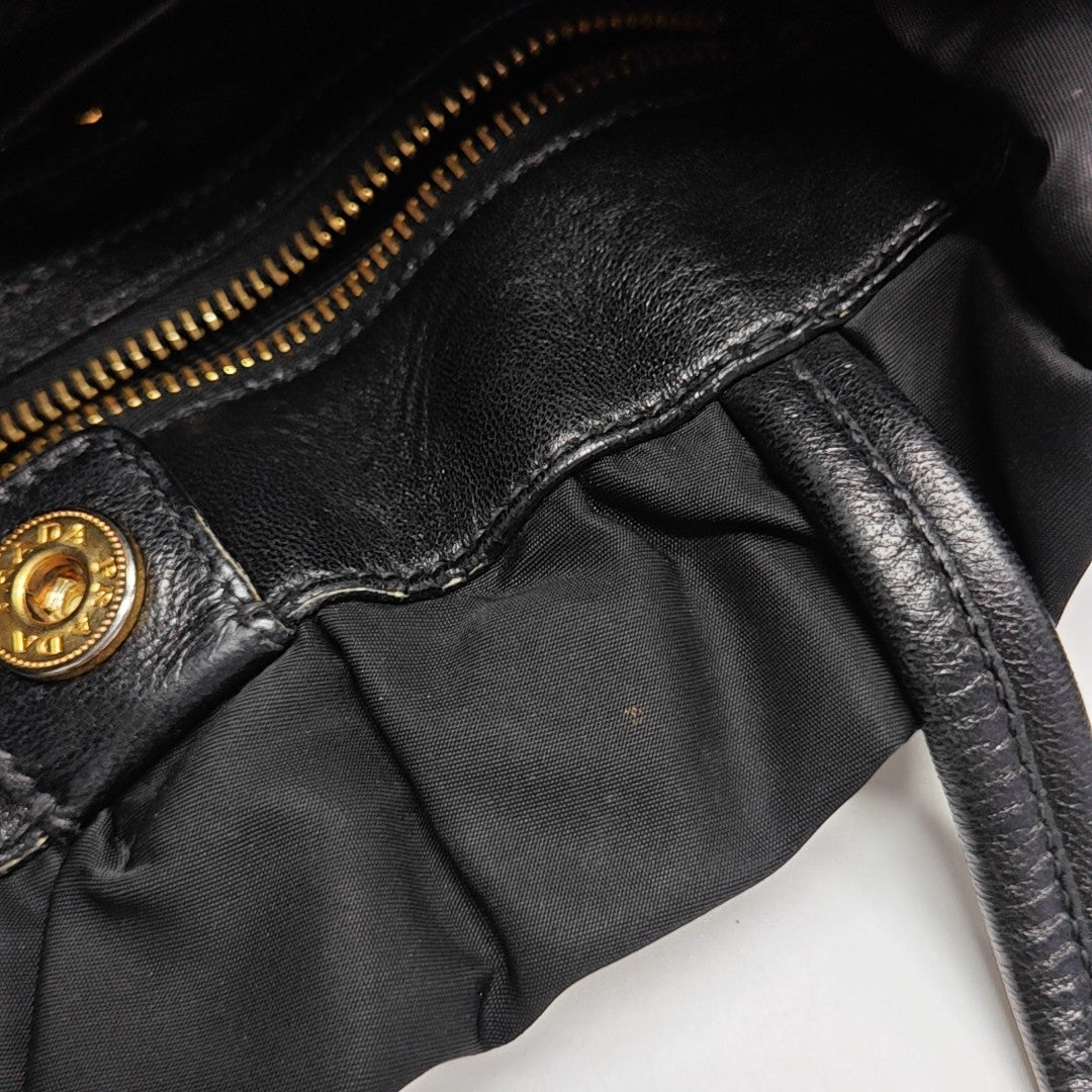 Nylon Top Handle Bag Black