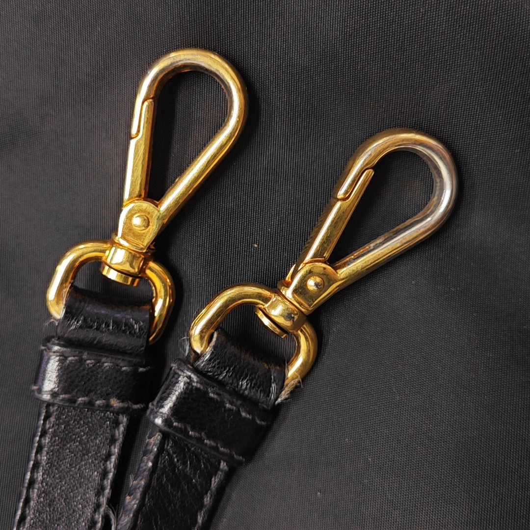 Nylon Top Handle Bag Black