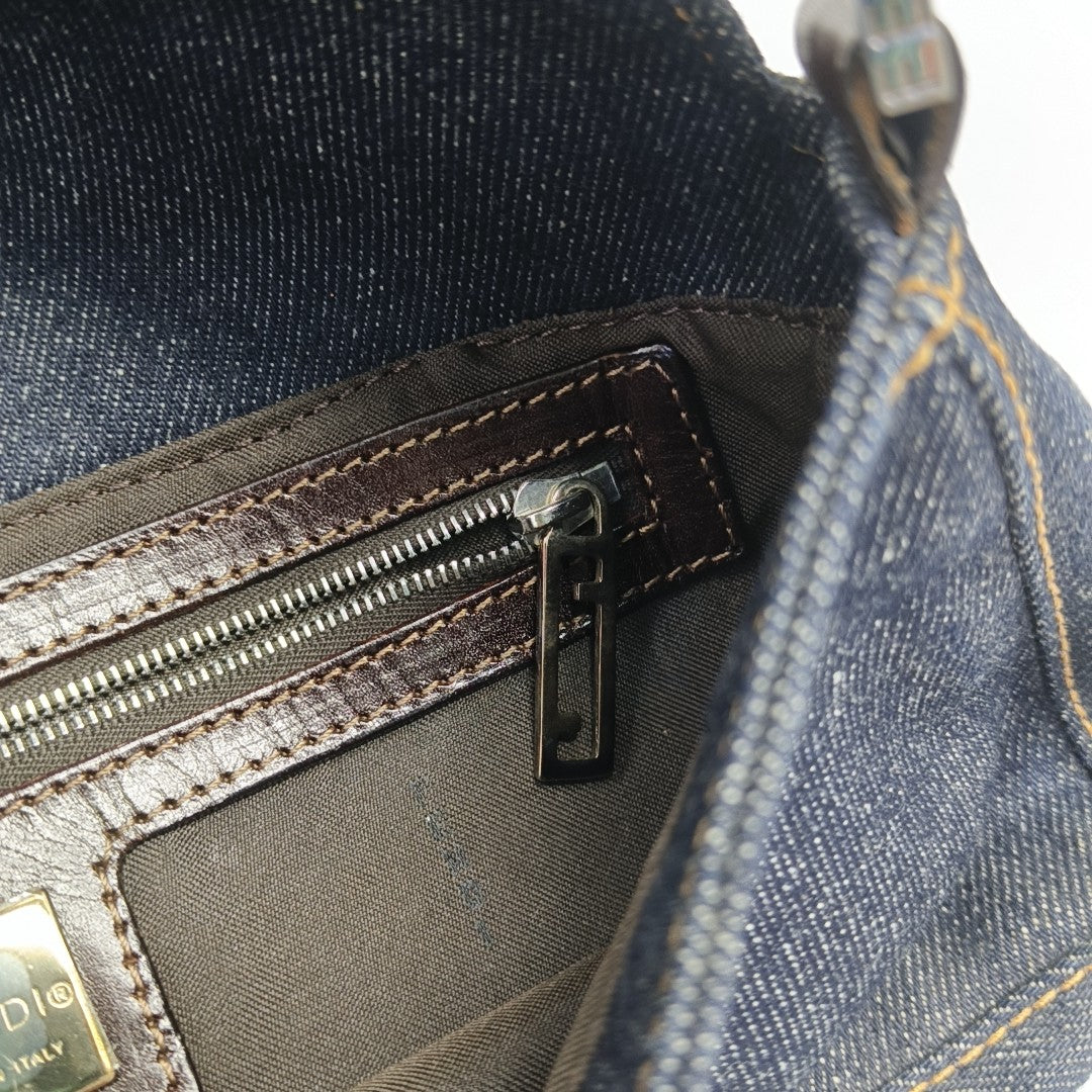 Fabric Shoulder Bag Blue