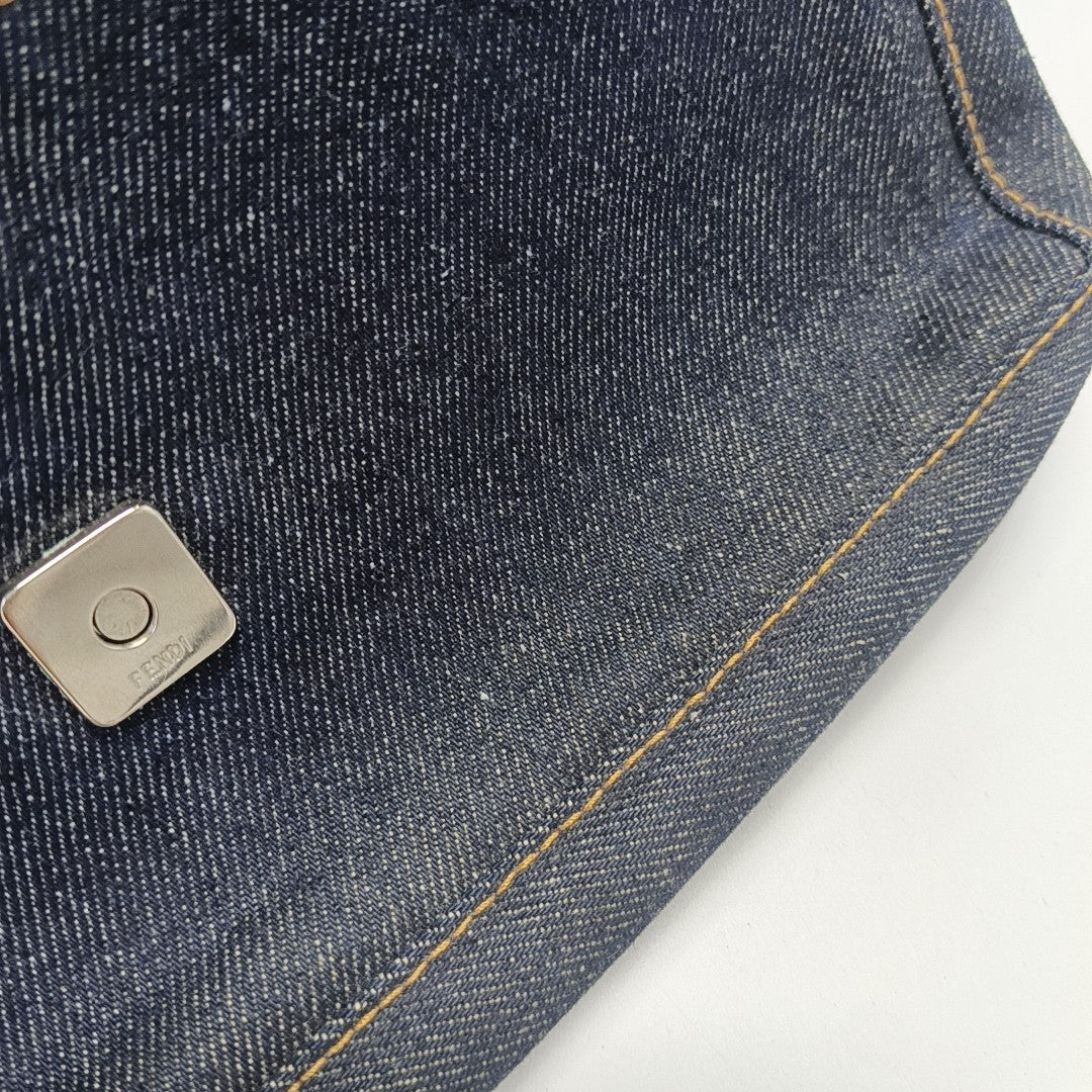 Fabric Shoulder Bag Blue