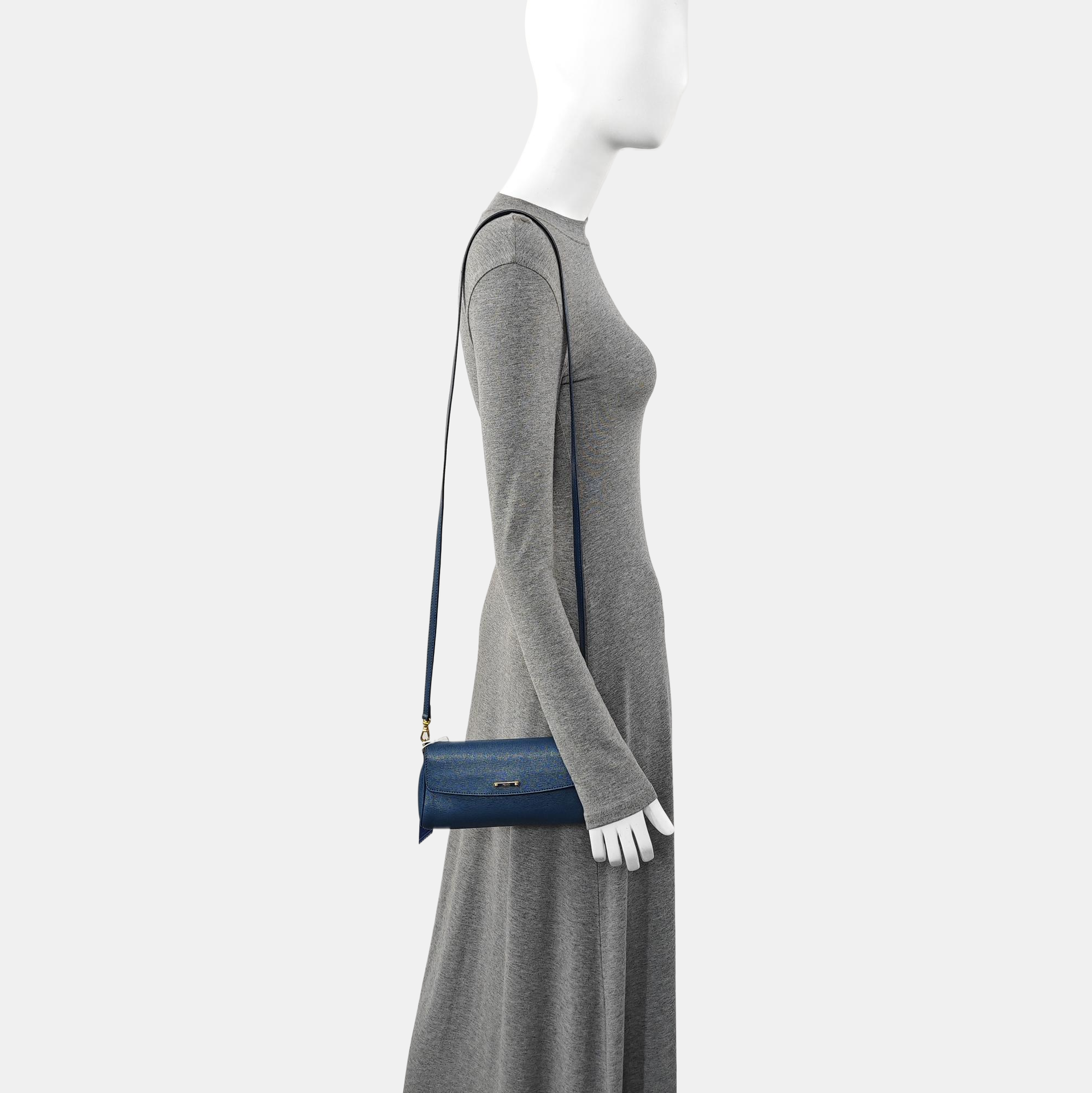 Calfskin Shoulder Bag Blue