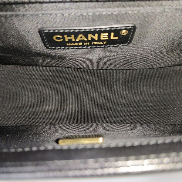 BOY CHANEL Medium Quilted Grained Calfskin Black