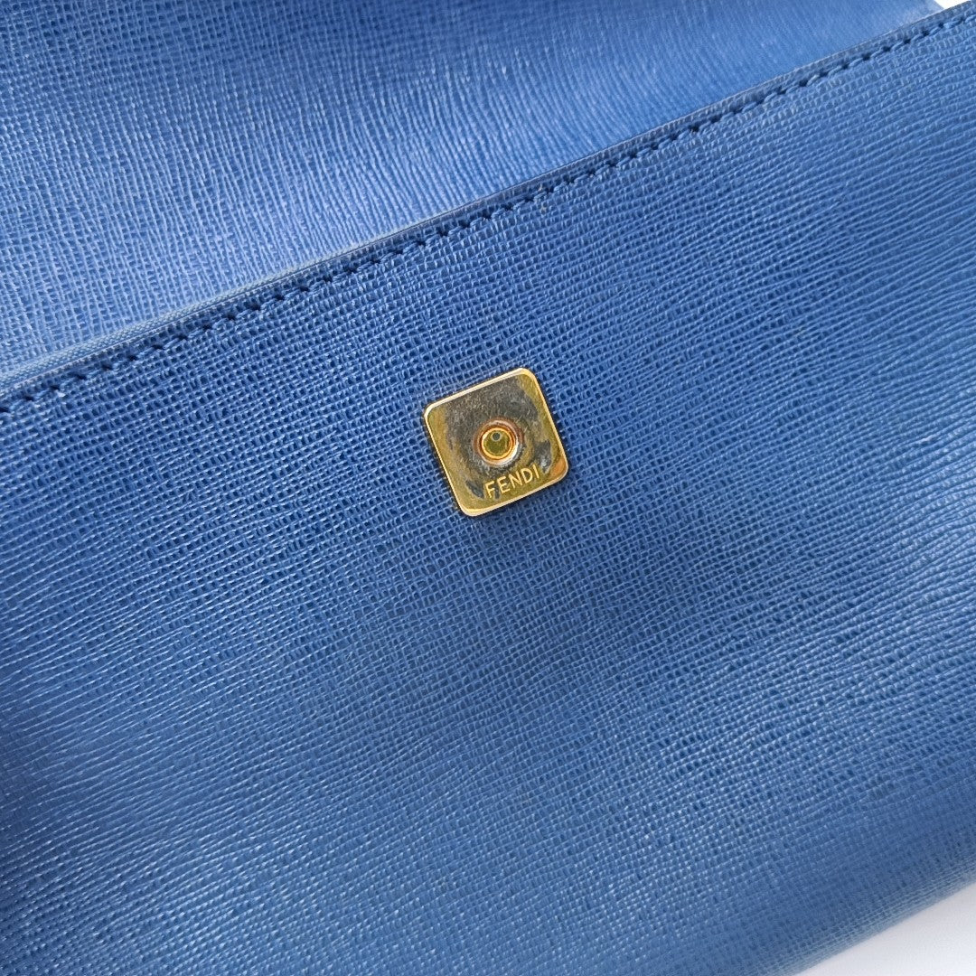 Calfskin Shoulder Bag Blue