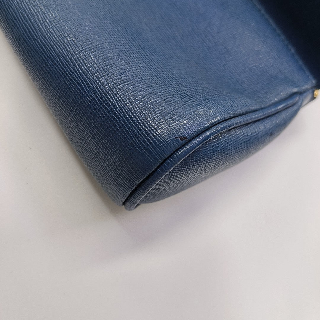 Calfskin Shoulder Bag Blue