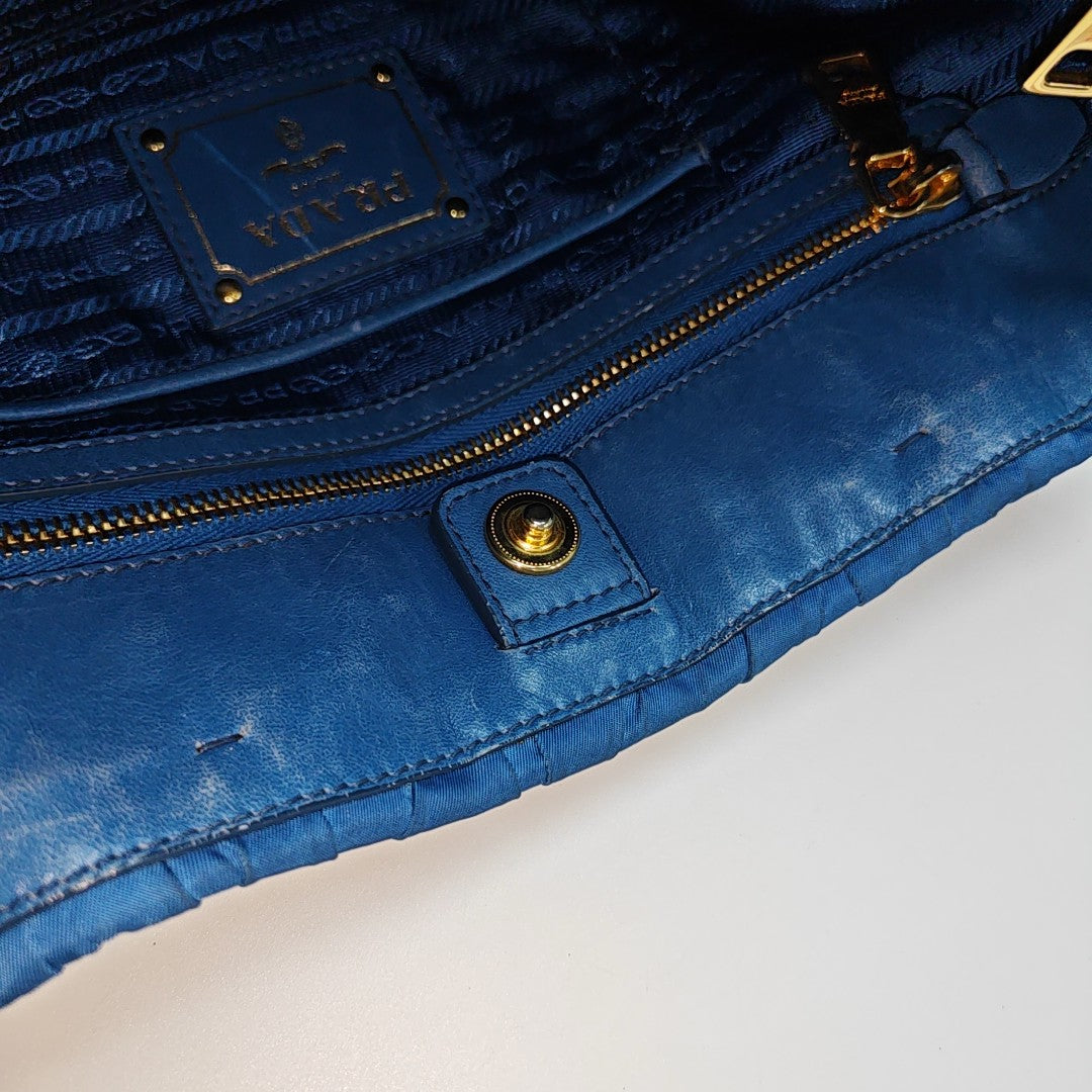 Gaufre Quilted Nylon Blue
