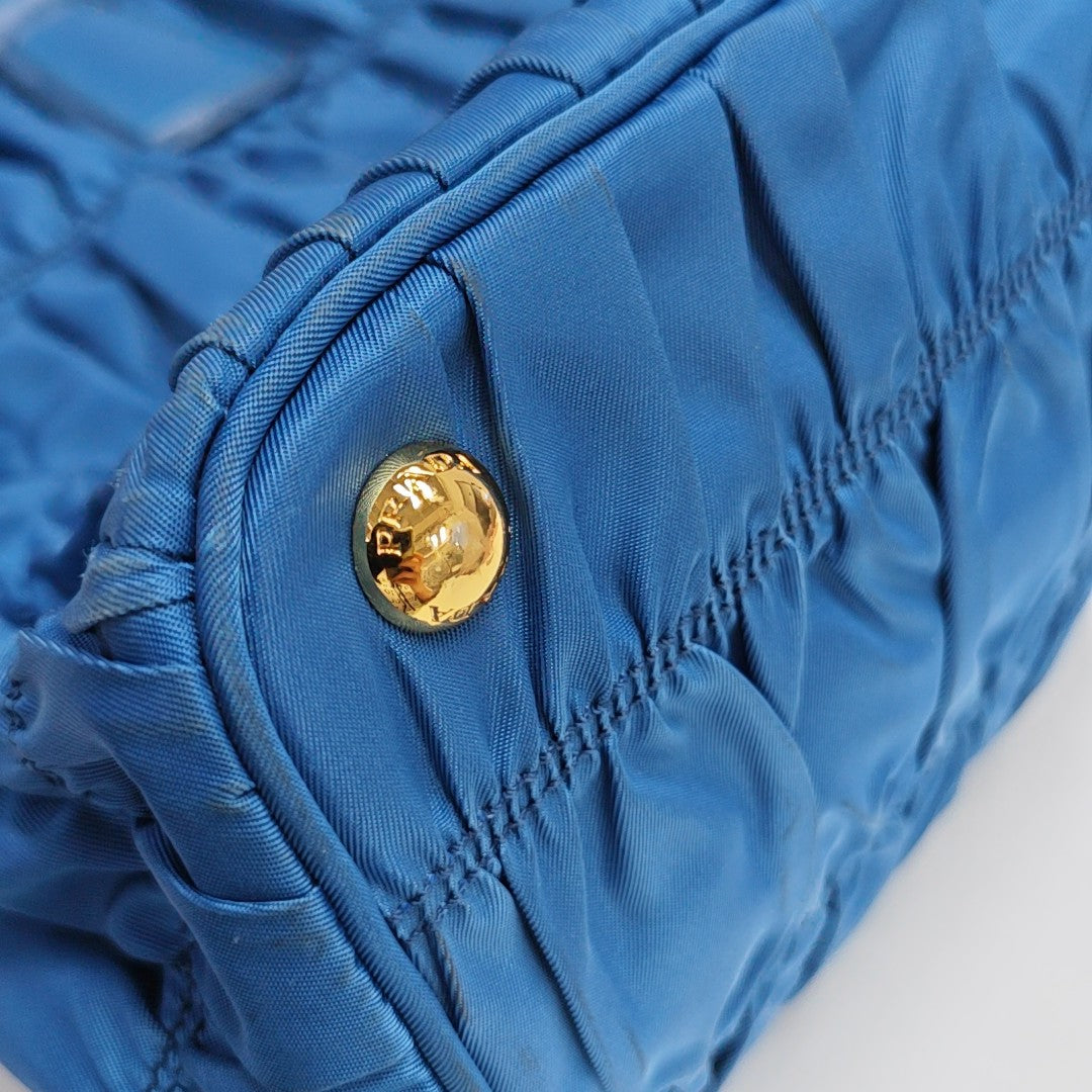 Gaufre Quilted Nylon Blue
