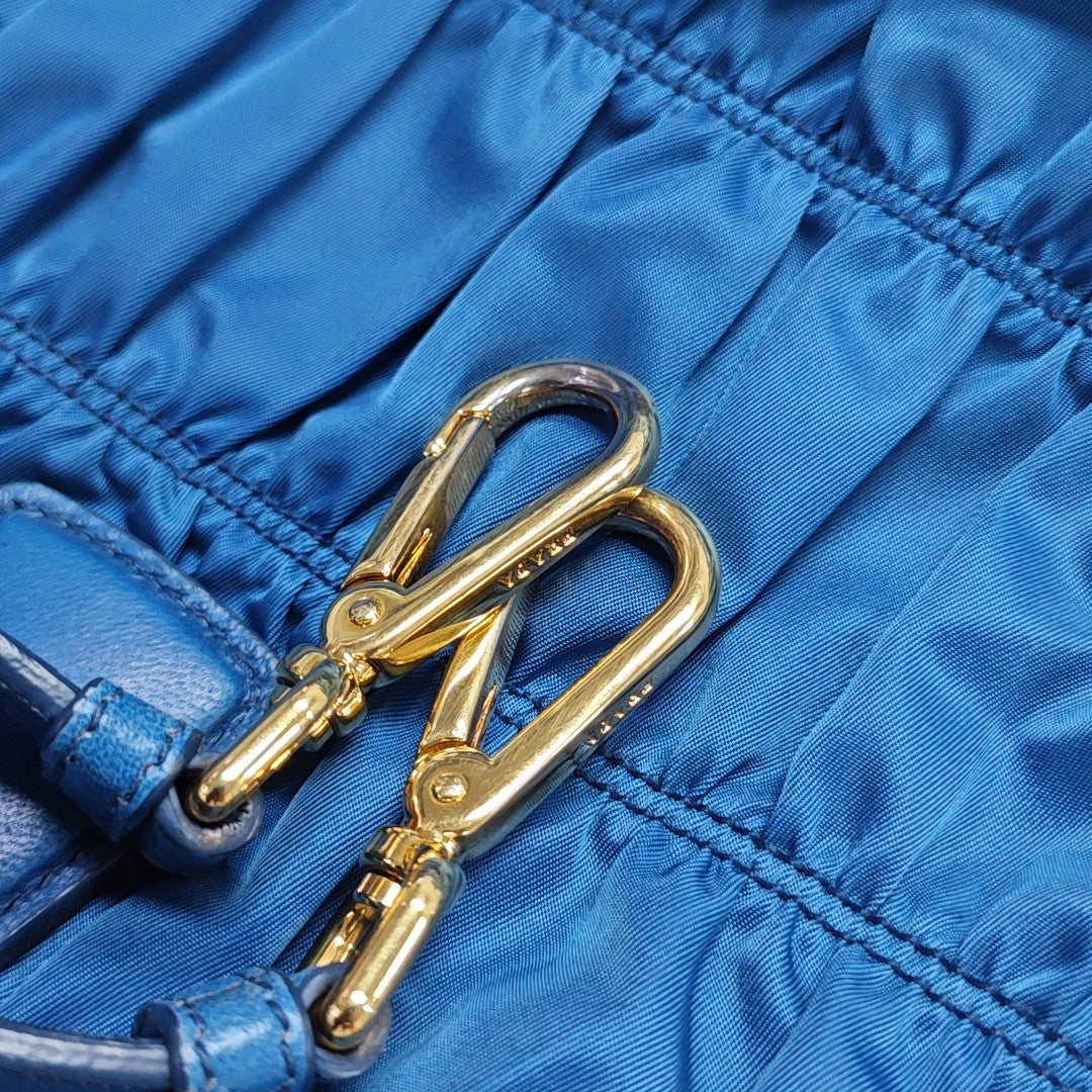Gaufre Quilted Nylon Blue