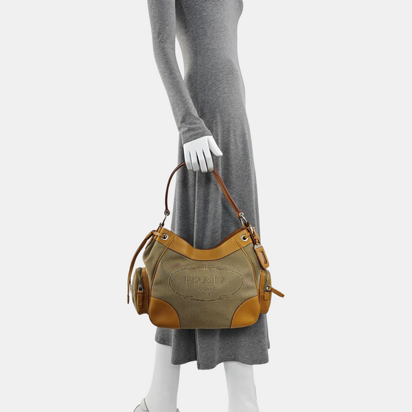 Canvas Top Handle Bag Brown