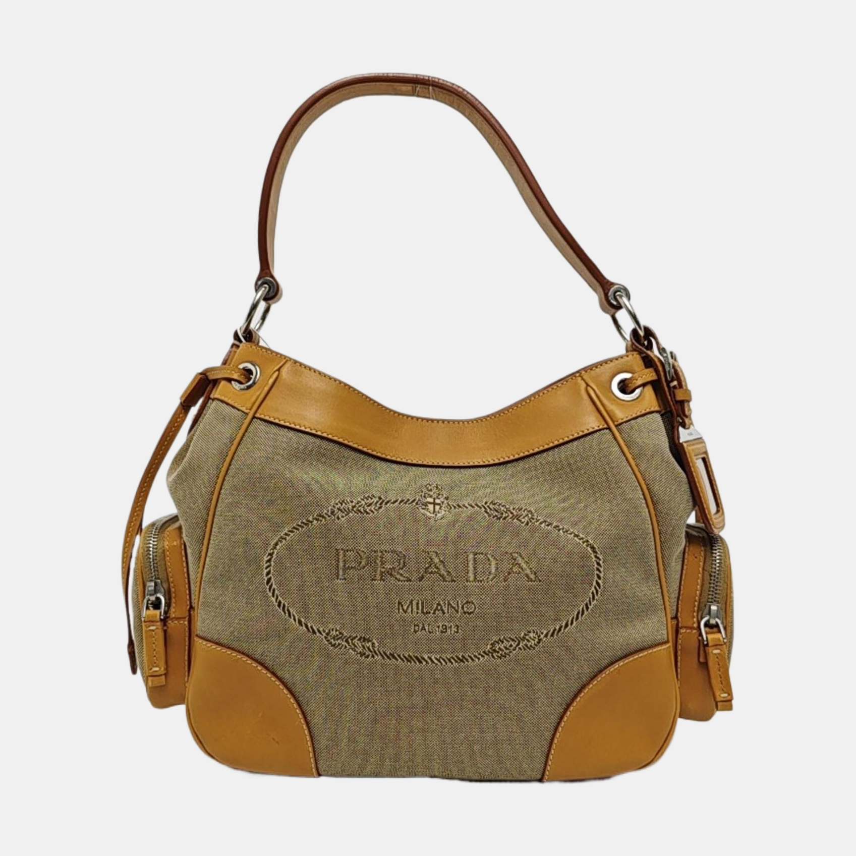 Canvas Top Handle Bag Brown