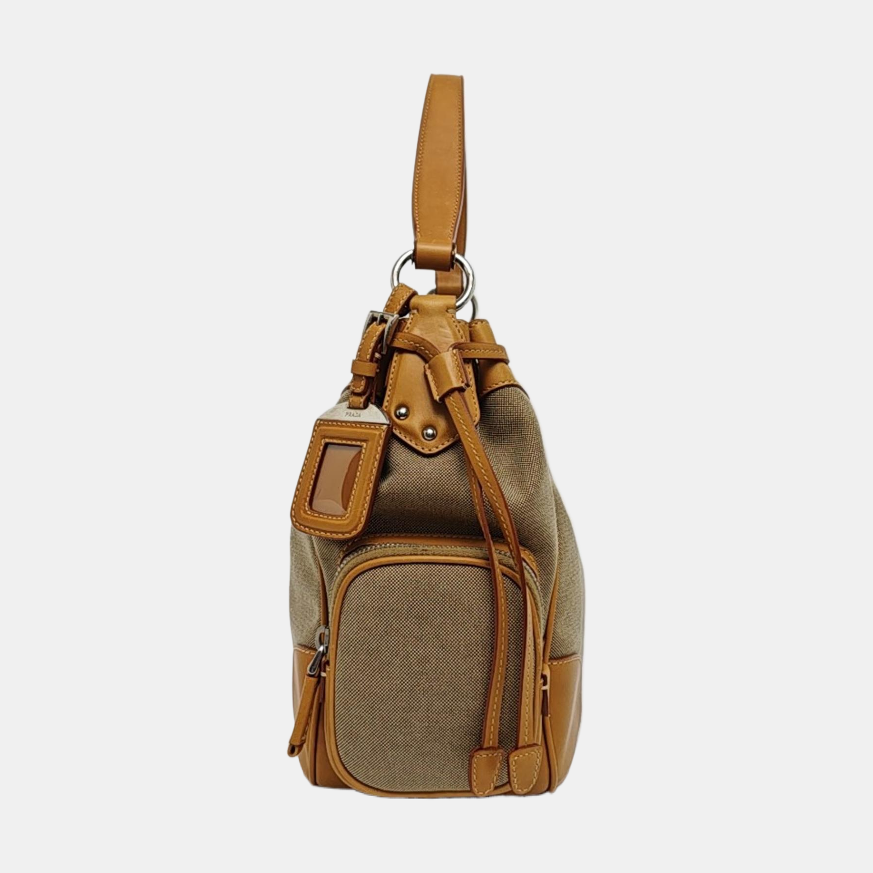 Canvas Top Handle Bag Brown