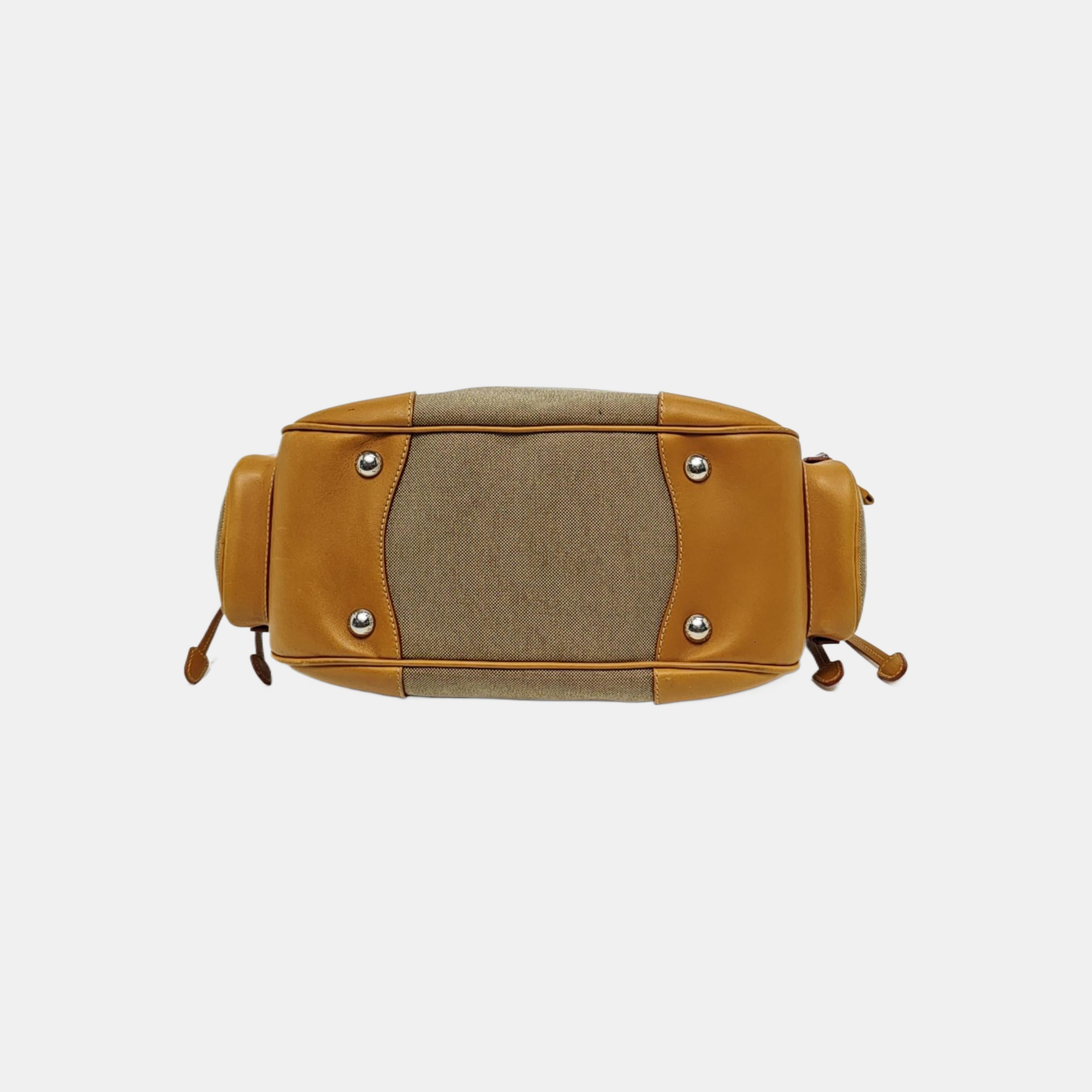 Canvas Top Handle Bag Brown