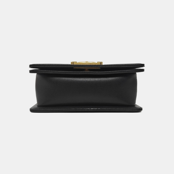 BOY CHANEL Small Quilted Grained Calfskin Black