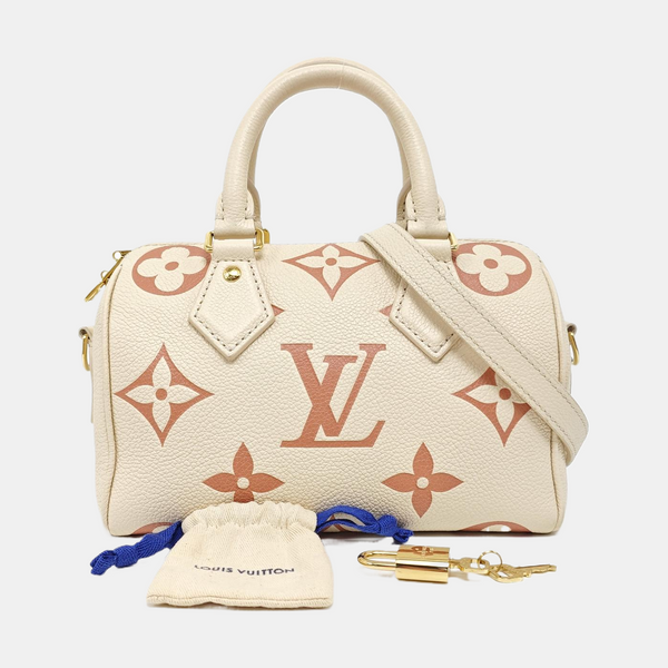 SPEEDY 20 Monogram Calfskin Beige