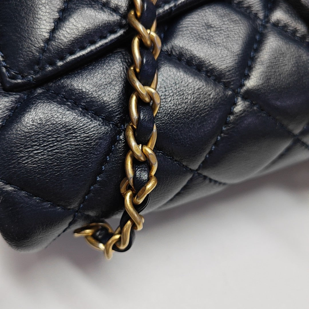 CLASSIC FLAP Mini Quilted Lambskin Blue