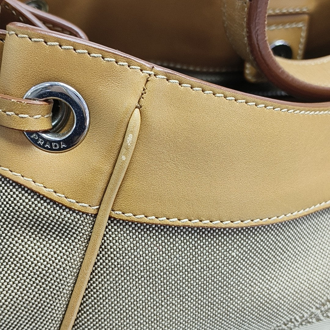 Canvas Top Handle Bag Brown