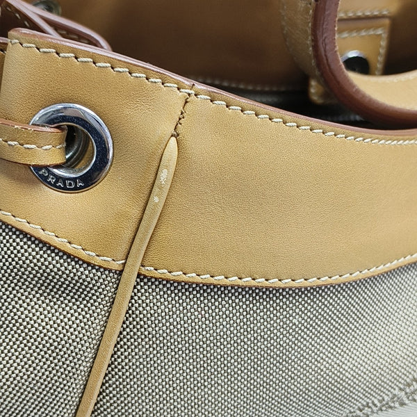 Canvas Top Handle Bag Brown