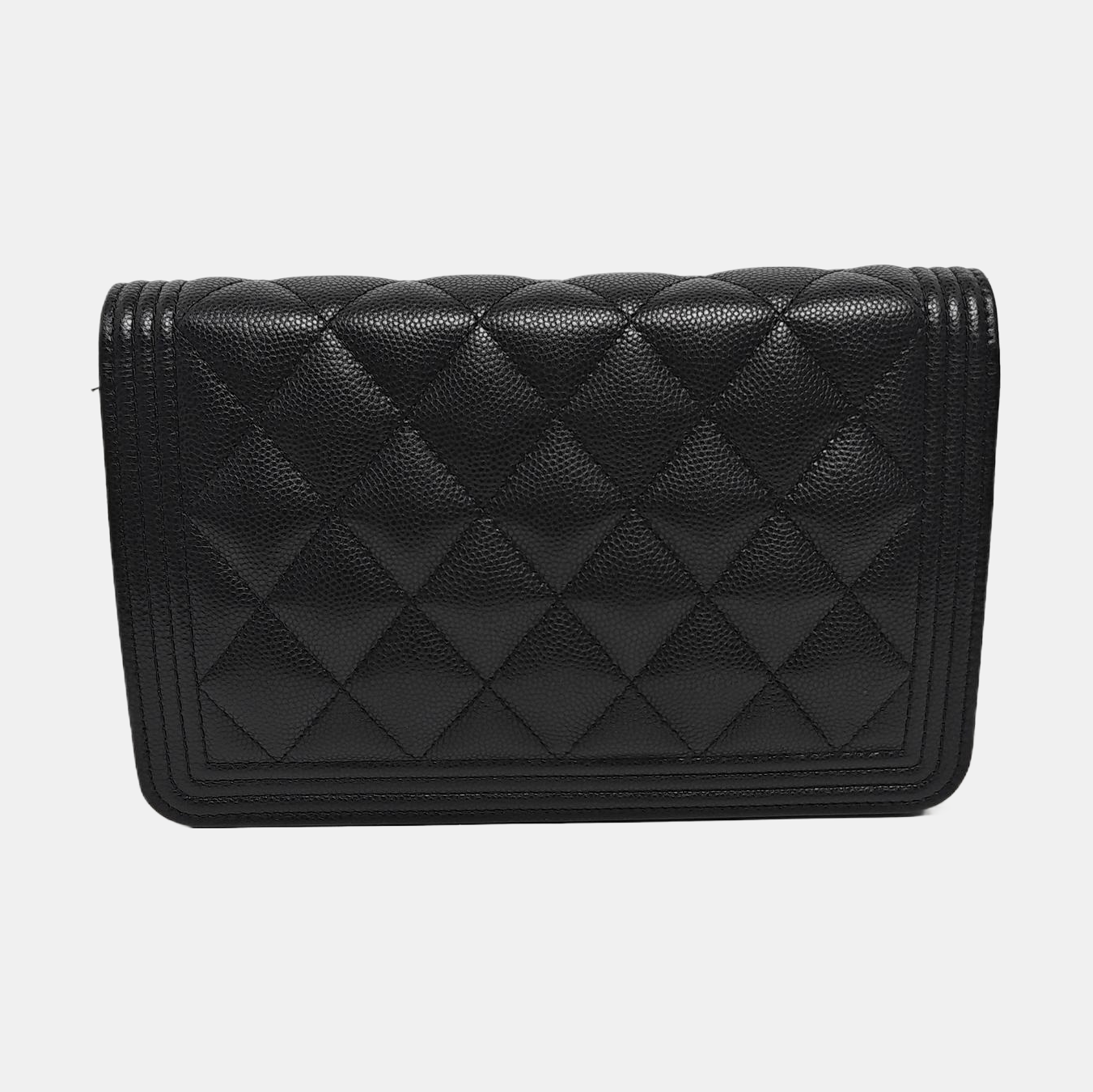 BOY CHANEL Mini Quilted Grained Calfskin Black