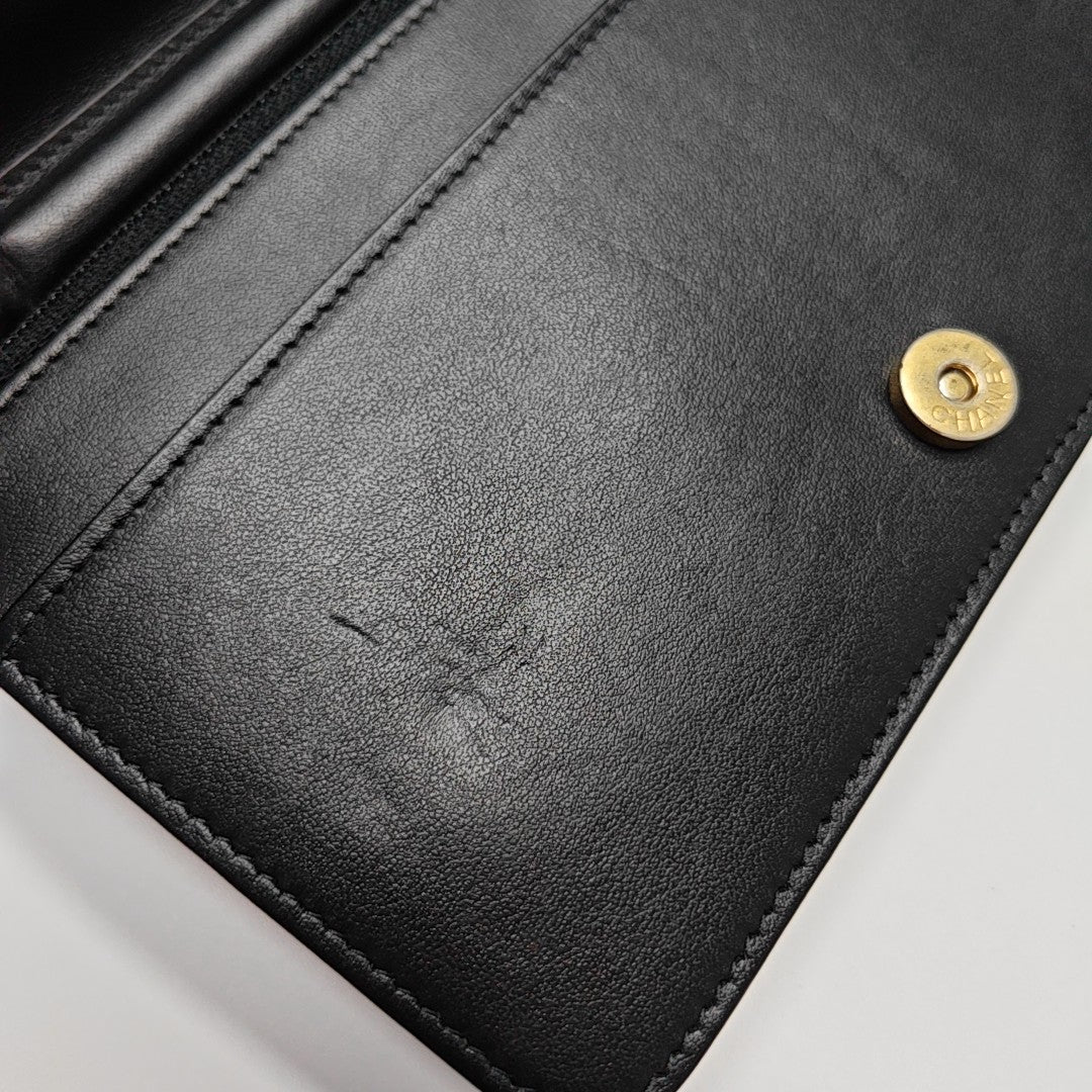 BOY CHANEL Mini Quilted Grained Calfskin Black