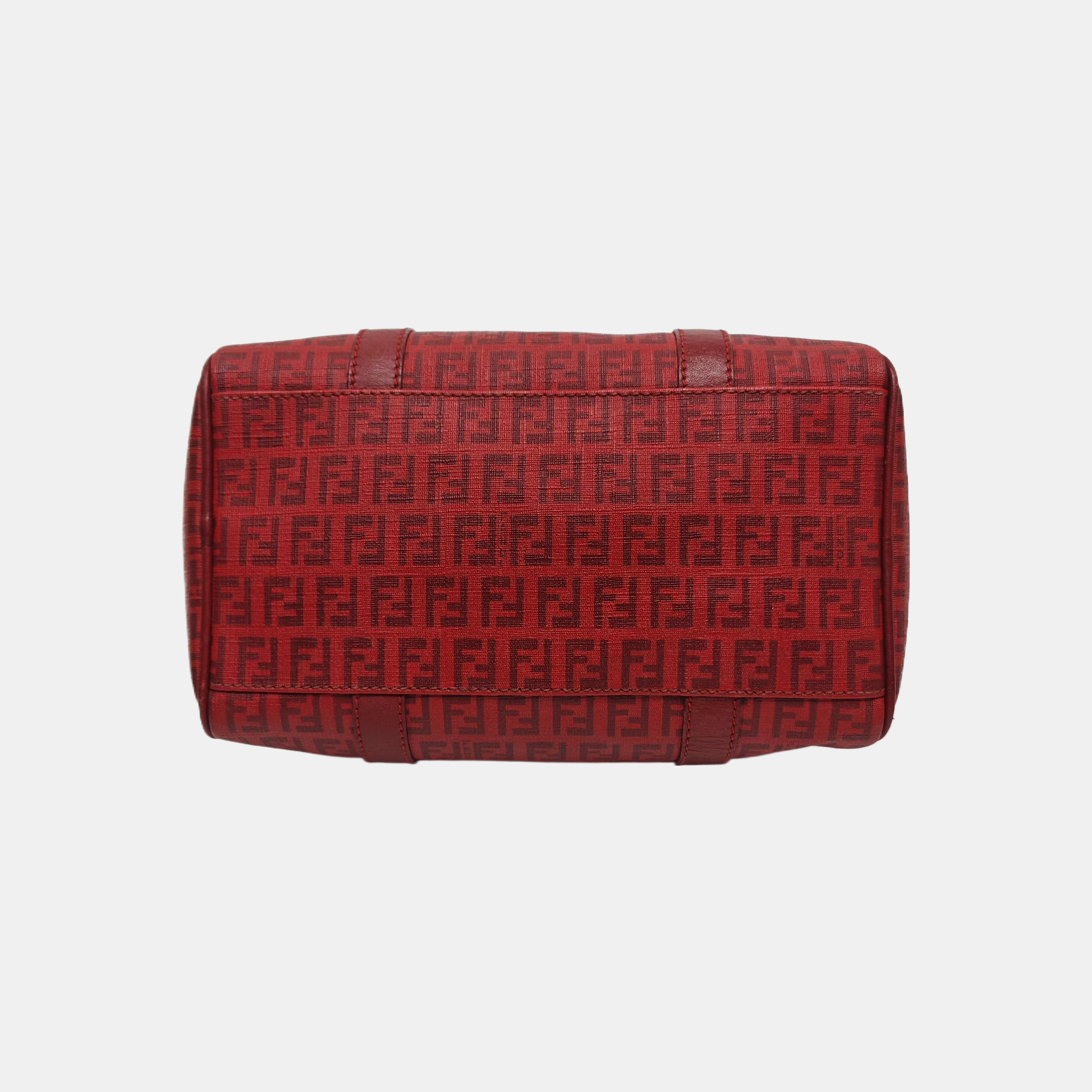 Coated Canvas Top Handle Bag Red